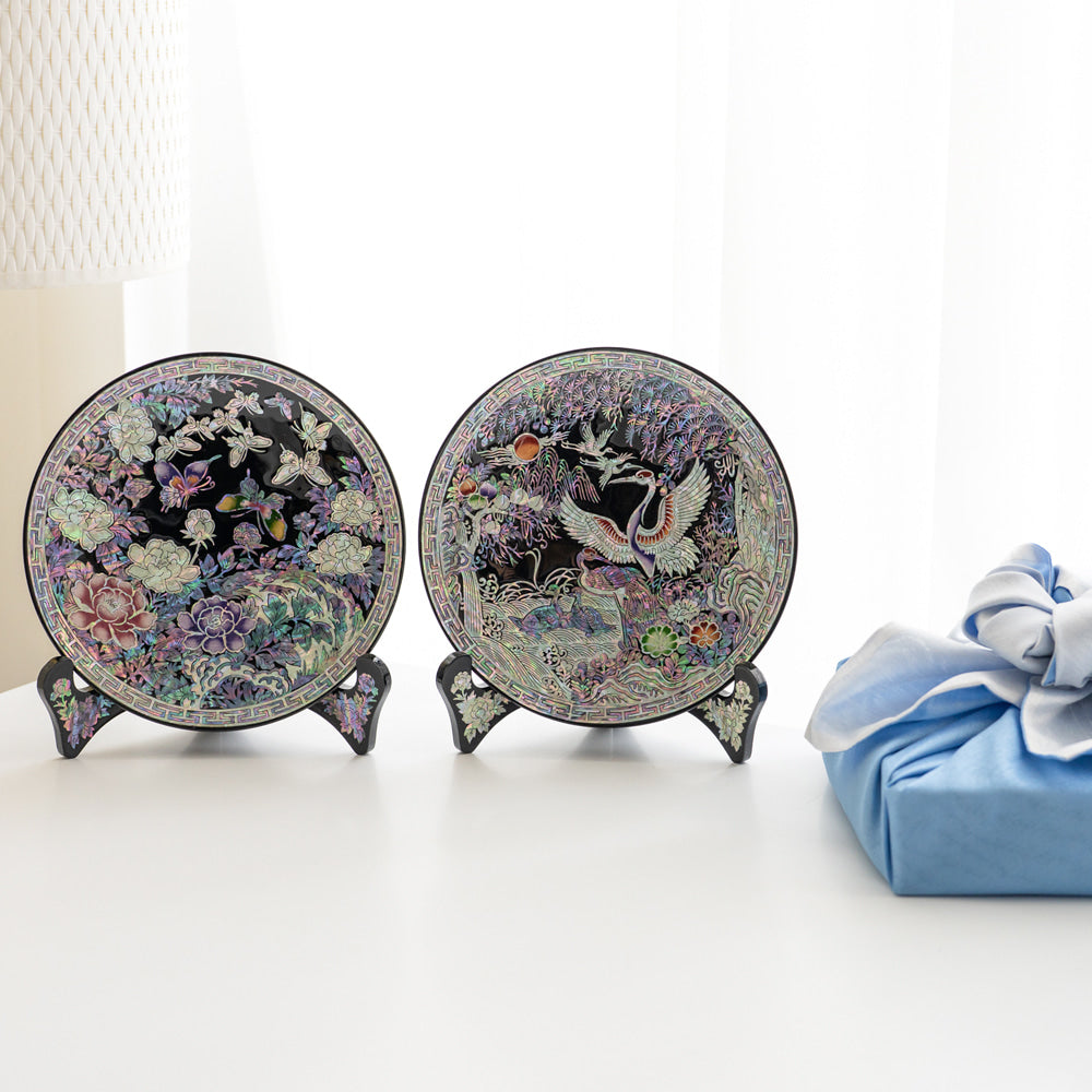 Najeon Chilgi Mother of Pearl Plate & Tray — Pine & Crane - DE0038