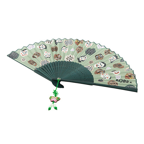 Silk & Ramie Hand Fan (Green) - FN0015