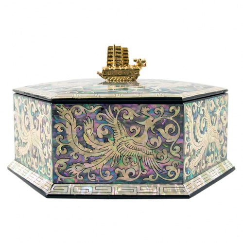 TurtleLine Mother of Pearl Hexagon Multi-Purpose Box