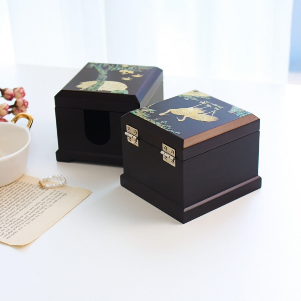 Najeon Mini Vanity Mirror Box (Pine & Crane)