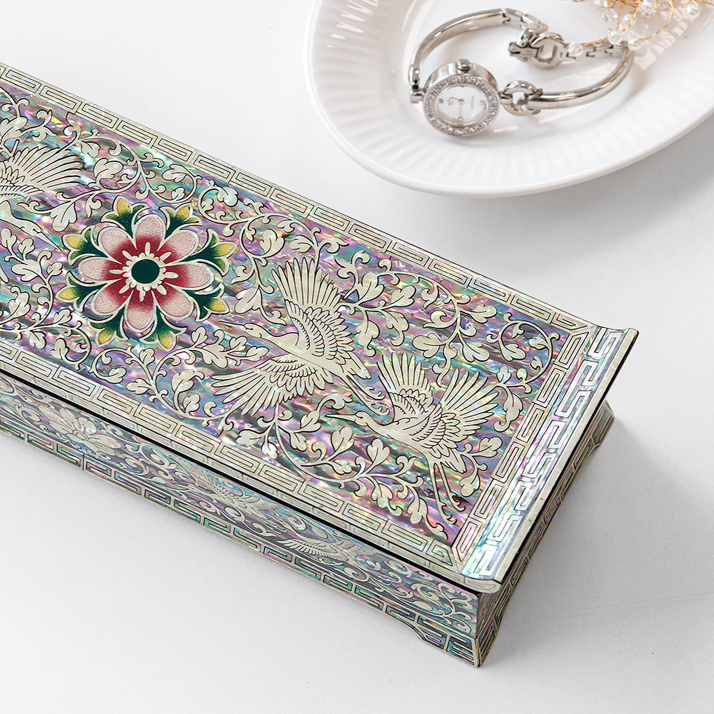 Premium Najeon Flower Arabesque Seonbi Scholar Scholar's Pen Case