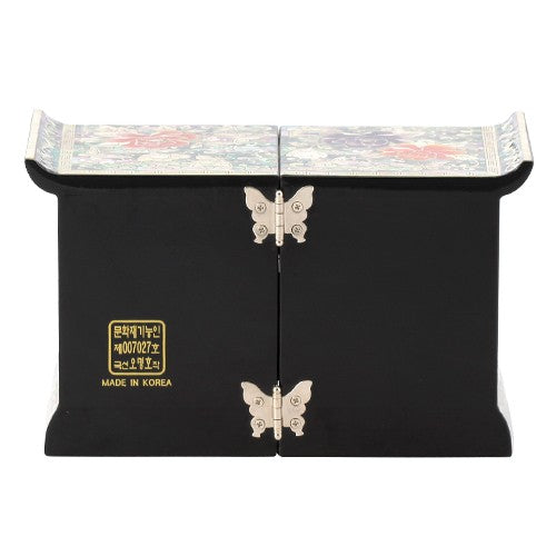 Peony (White) Roof Tile Embroidered Drawer Double LiddedJewelry Box - Oh Myung - Ho