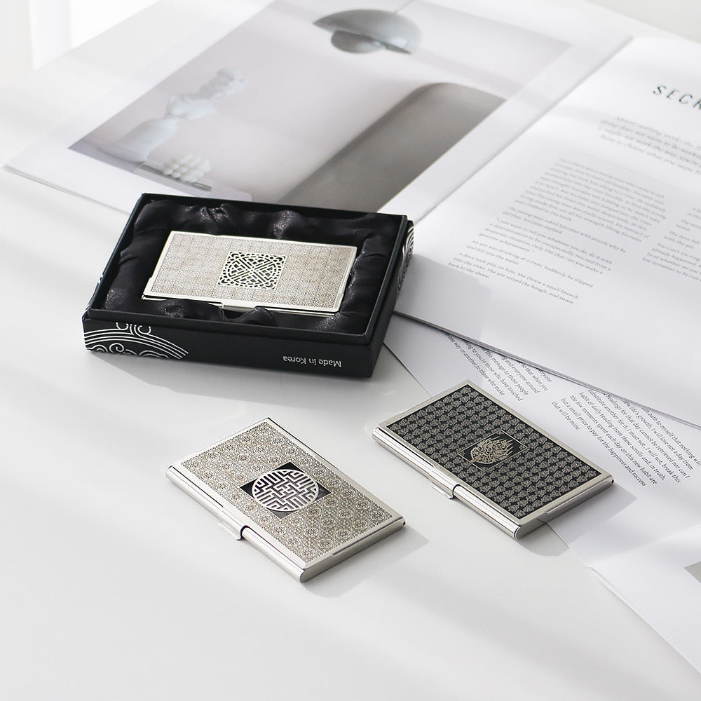 Premium Metal Glossy Silver Business Card Case