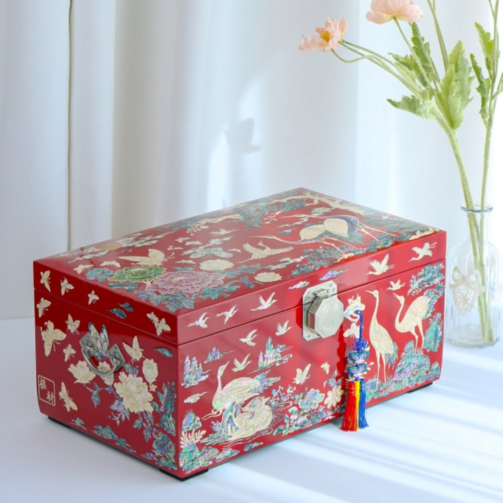 Masterpiece Najeonchilgi Mother of Pearl Peony Wedding Saju Jewelry Box Yedan Wedding Gift Box (Master Artisan Kim Young-man)