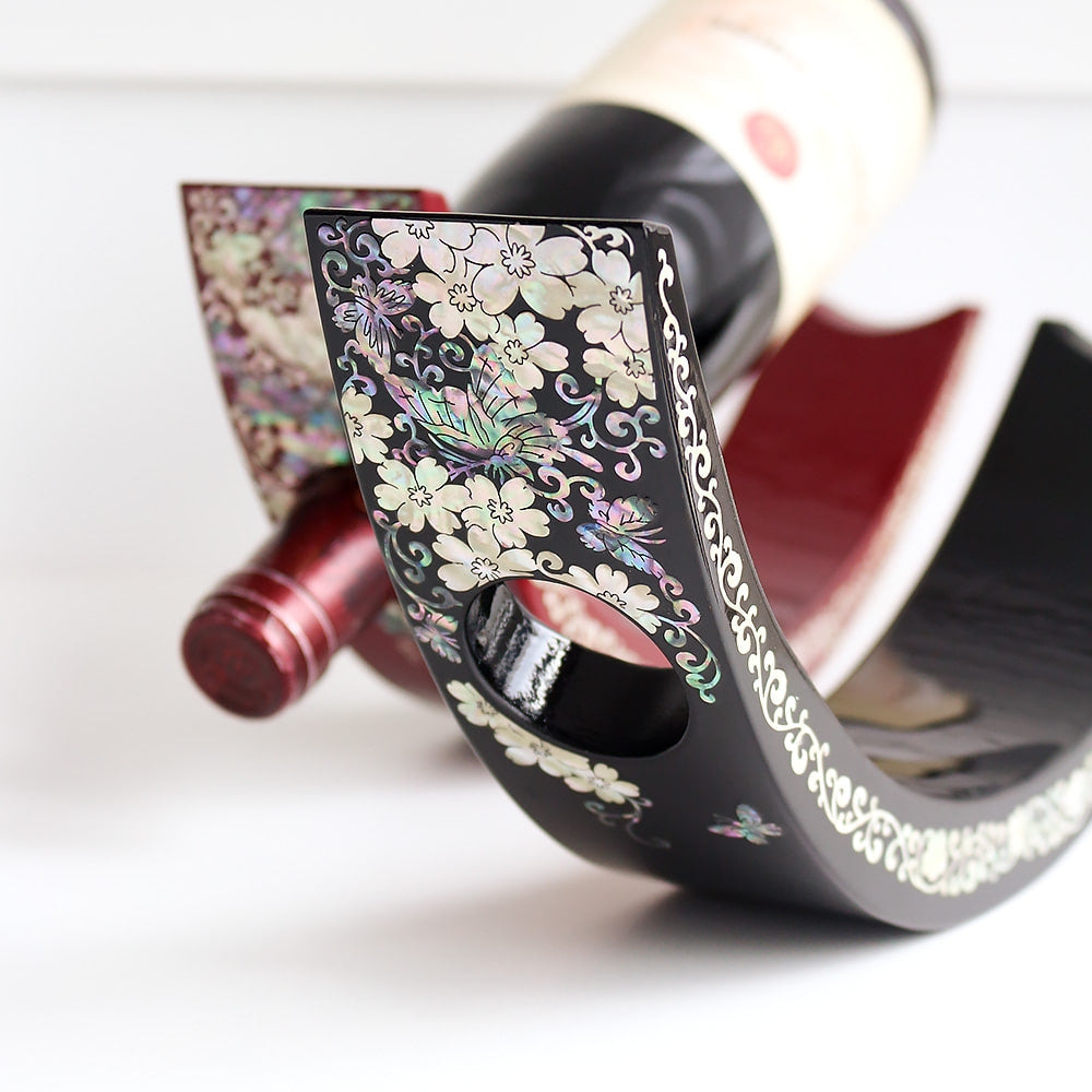 Premium Najeonchilgi Mother of Pearl Wine Holder Deluxe (Butterfly) (Master Artisan Jang Tae-bok)