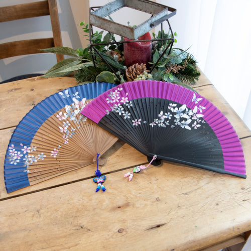 Silk & Ramie Hand Fan (Purple) - FN0061