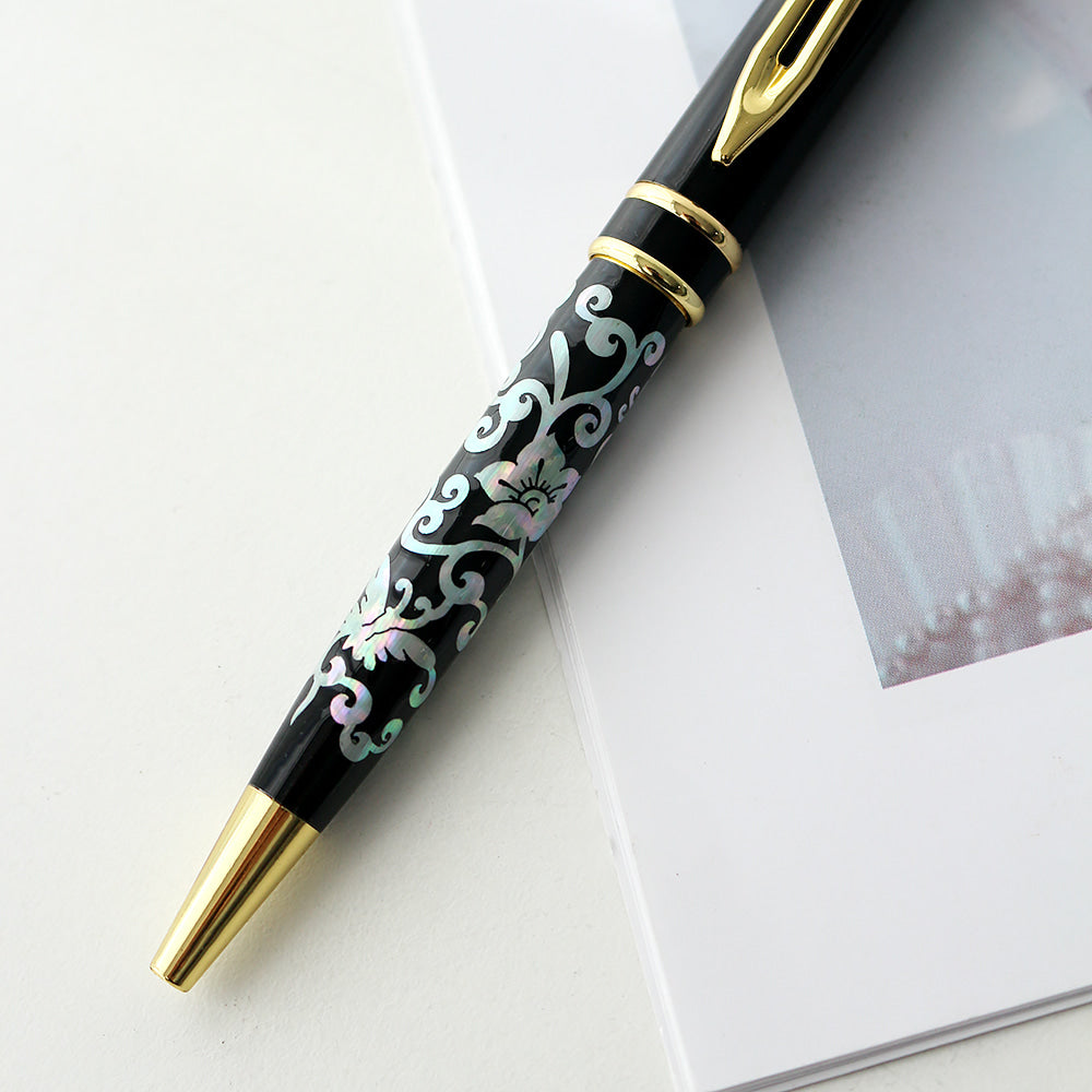 Premium Mother of Pearl Pen (Plum & Butterfly)