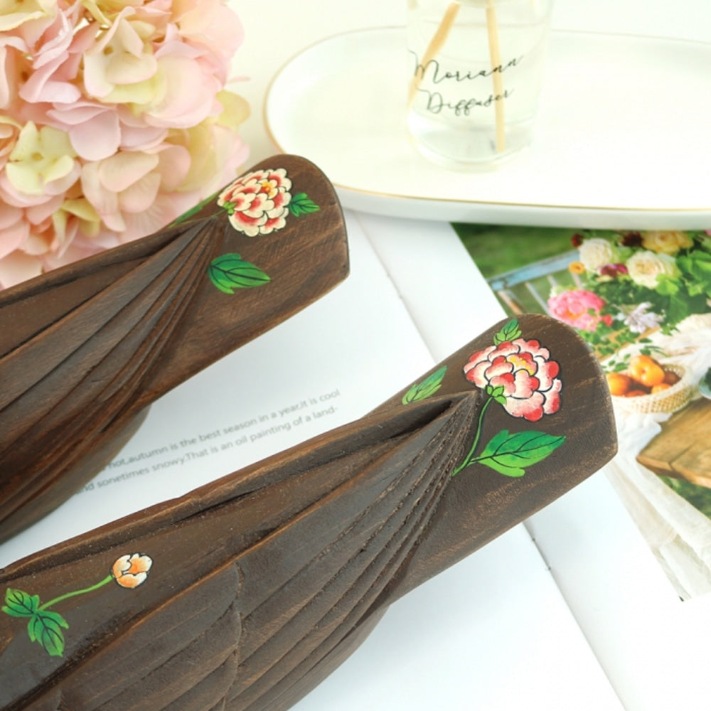 Wild Goose Wood Carved Set Peony Flower (Large) Wood Carved Box Wedding Pyebaek Box Wild Goose
