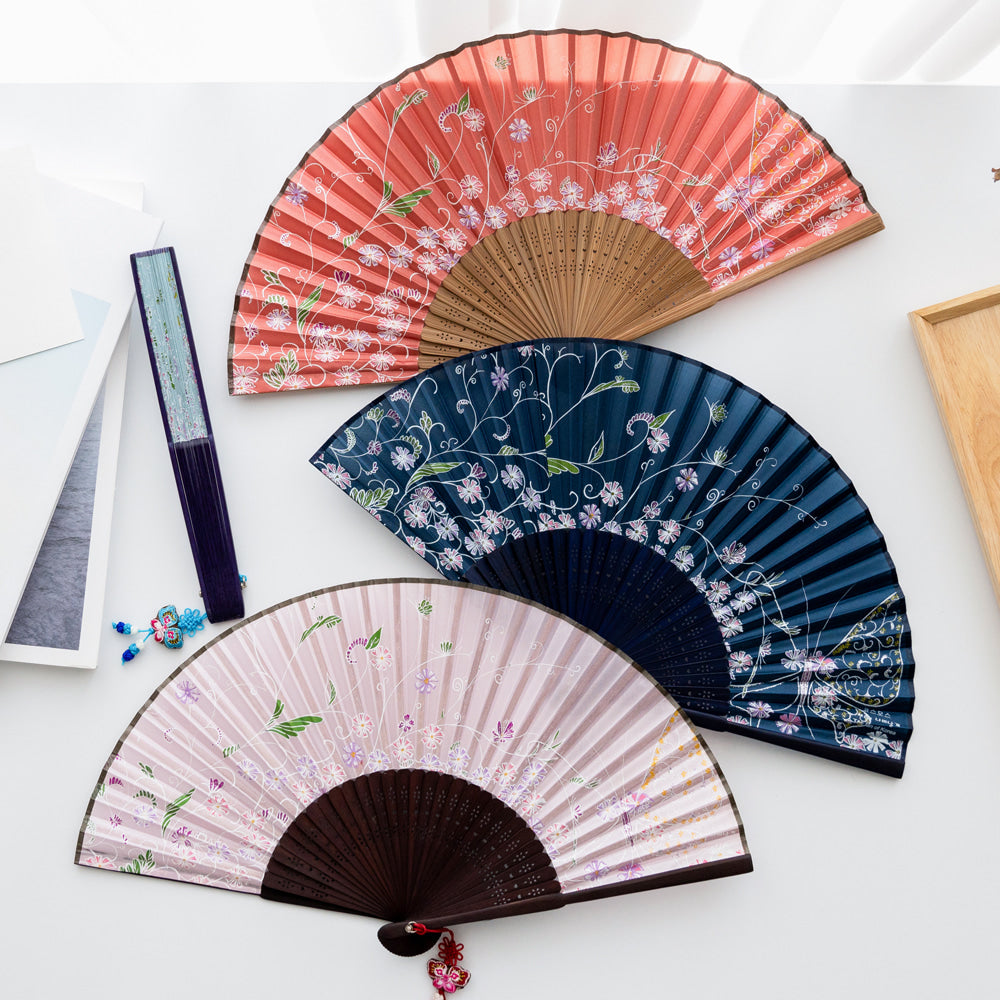 Large Silk & Ramie Hand Fan - FN0001