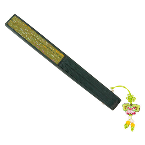 Silk & Ramie Hand Fan (Green) - FN0058