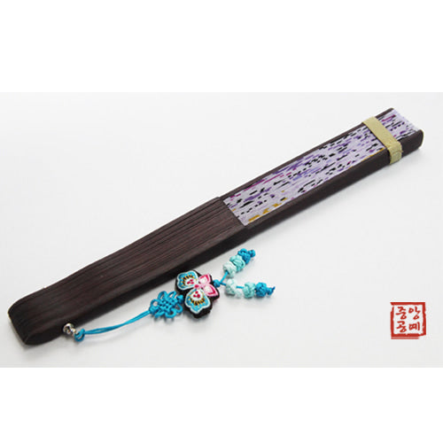 Silk & Ramie Hand Fan (Purple) - FN0057