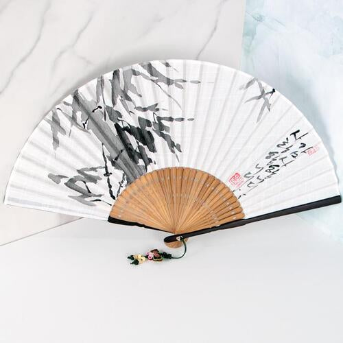 Large Silk & Ramie Hand Fan - FN0003