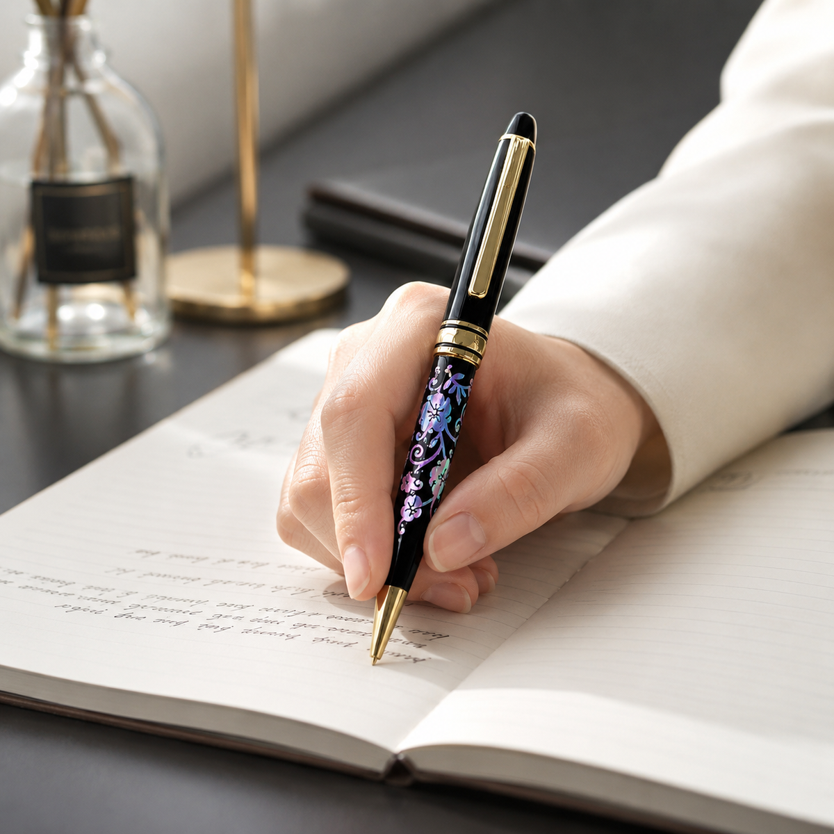 Premium Mother of Pearl Pen Plum Blossom