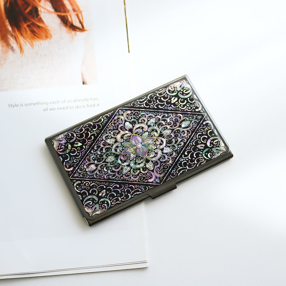 Najeonchilgi Black Mother of Pearl Business Card Case N