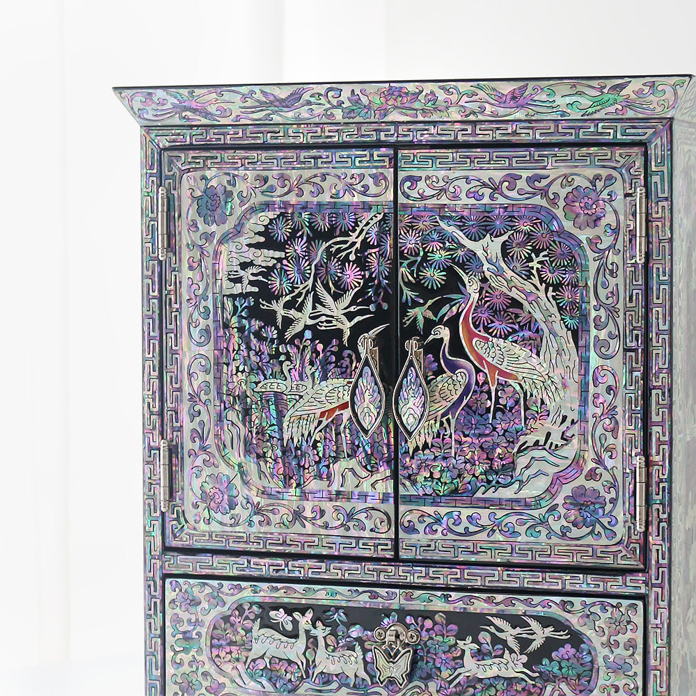 Najeonchilgi Ten Symbols of Longevity Drawer Mother of Pearl Jewelry Box (Large)