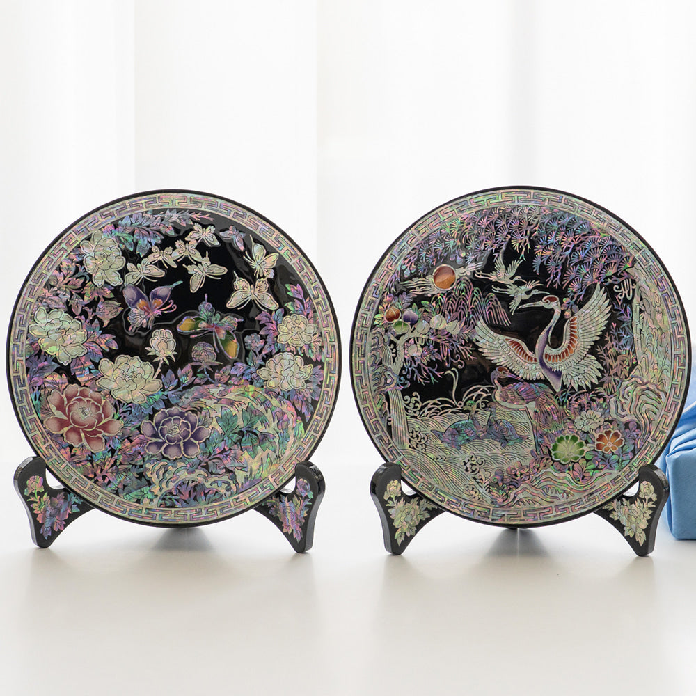 Najeon Chilgi Mother of Pearl Plate & Tray — Pine & Crane - DE0038
