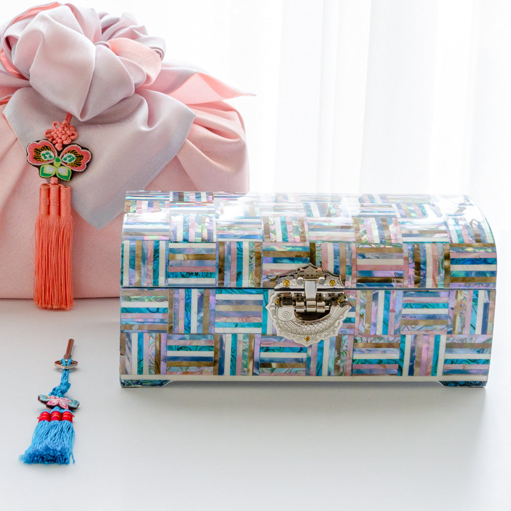 Crane & Pine Drawer-only Jewelry Box (Hanji, Red) - by Oh Myung-ho