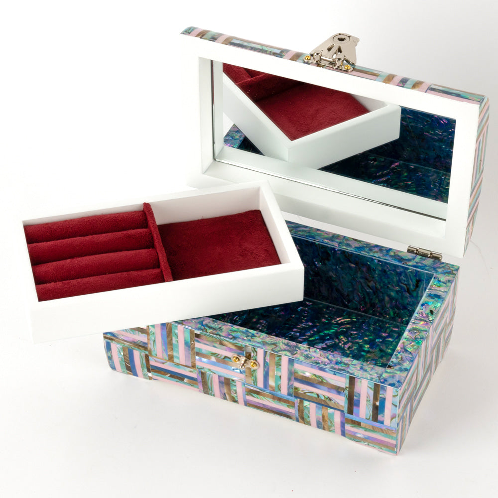 Rainbow 2-Tier Najeonchilgi Jewelry Box, 18 cm by Park In-ho