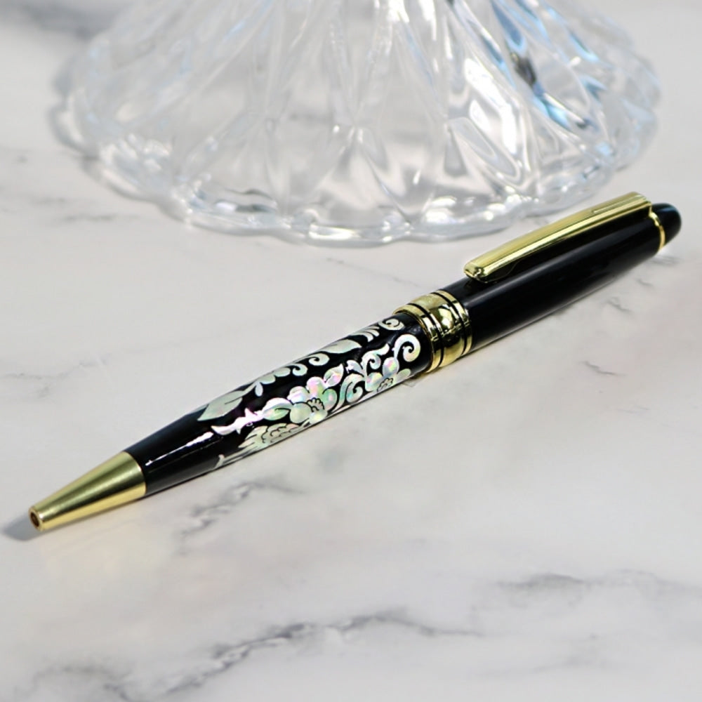 Premium Mother of Pearl Pen (Flower & Crane)