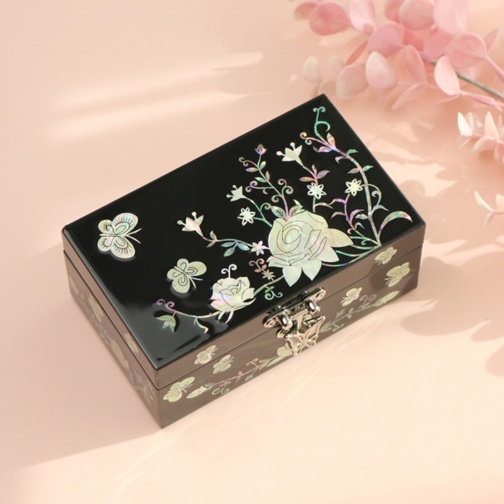 Premium Najeonchilgi Mother of Pearl Jewelry Box (Large) Jewelry Box Keepsake Ring Box (Master Artisan Jang Tae-bok)