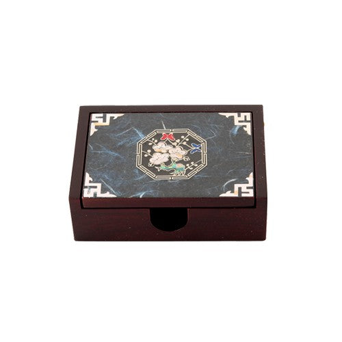 Najeon Chilgi Mother of Pearl Business Card Holder — Plum Blossom (Green) - OF0018