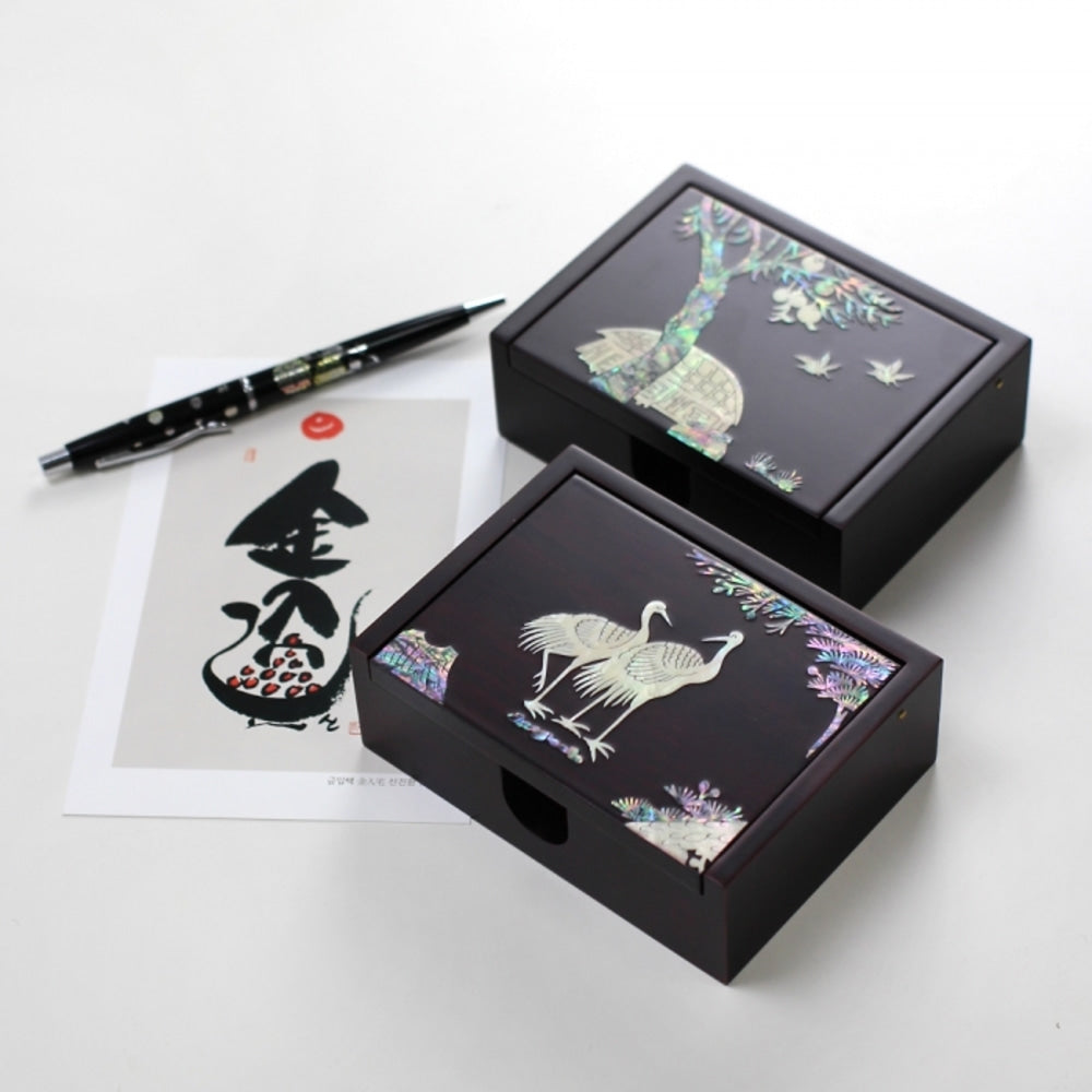 Najeonchilgi New Deluxe Auto-Open Mother of Pearl Business Card Case