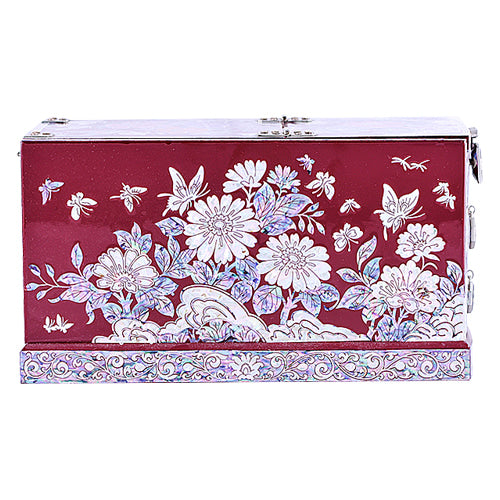 Peony 2-TierDrawer VanityJewelry Box (Red) Large