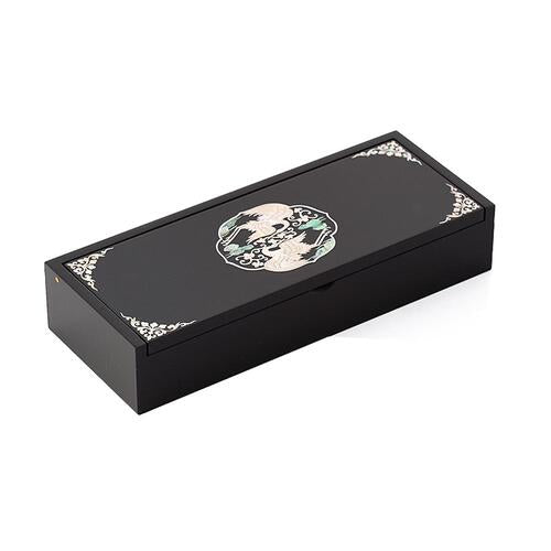 Najeon Chilgi Mother of Pearl Pen & Pencil Holder — Double Cranes - OF0031