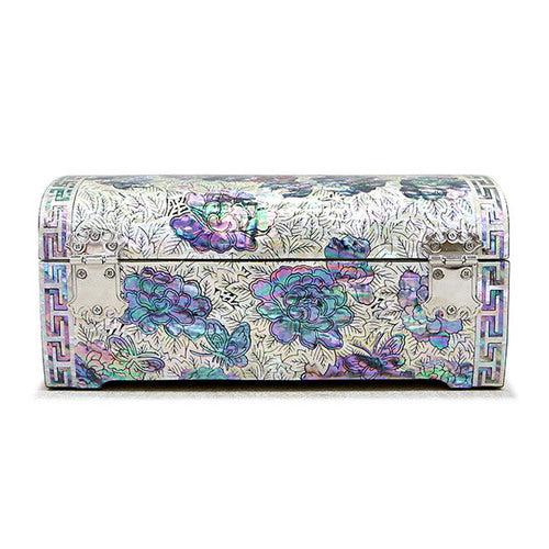 Peony Rounded 2-Tier Najeonchilgi Jewelry Box, Small by Oh Myung-ho