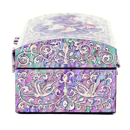 해RedBox Crane & Pine Cloud Pattern Border 1-Tier Jewelry Box (Black) Medium - Oh Myung - Ho