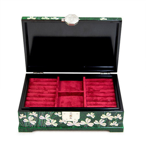 Premium Najeonchilgi lacquerware Vanity Mother of Pearl Jewelry Box Crane & Pine Pattern
