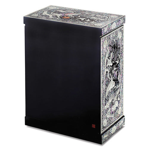 Najeonchilgi Lacquerware Crane & Pine Ten Symbols of Longevity Double Door Drawer Mother of Pearl Jewelry Box Extra Large