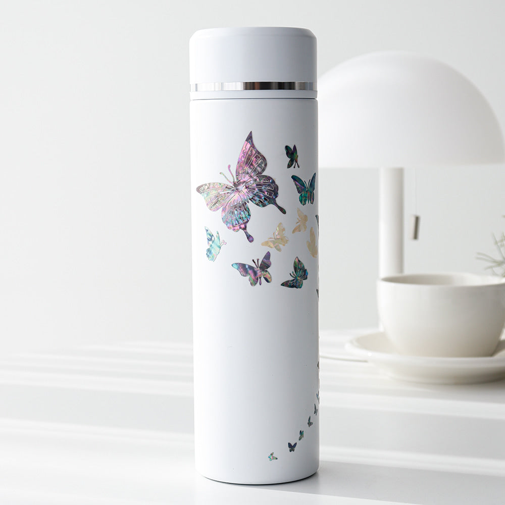 Najeonchilgi Modern Butterfly Stainless Steel Mother of Pearl Tumbler 500ml