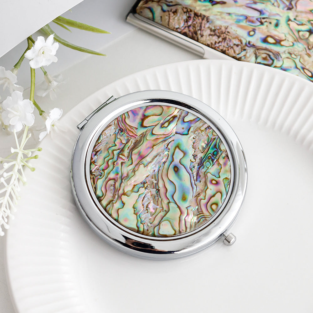 2-Piece Set: Najeonchilgi Aurora Business Card Case Aurora One-Touch Hand Mirror M