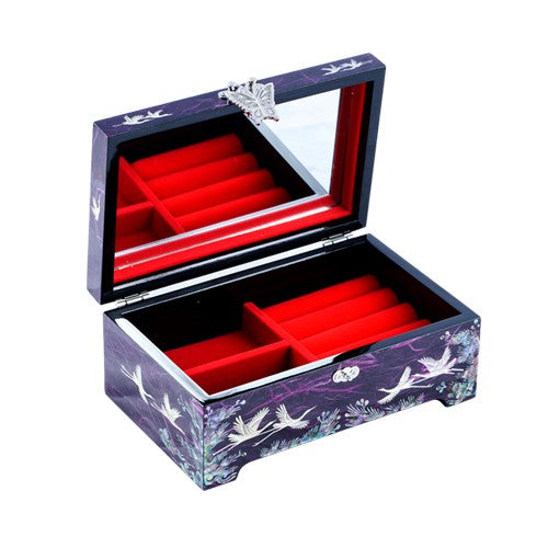 Hanji Peacock 1-Tier Jewelry Box (Red/Blue/Purple)