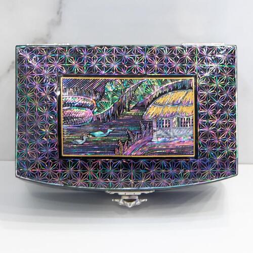 Premium Najeon Kkeun-eum Inlay Traditional Jewelry Box (Master Artisan Jang Tae - Bok) Mother of Pearl Jewelry Box