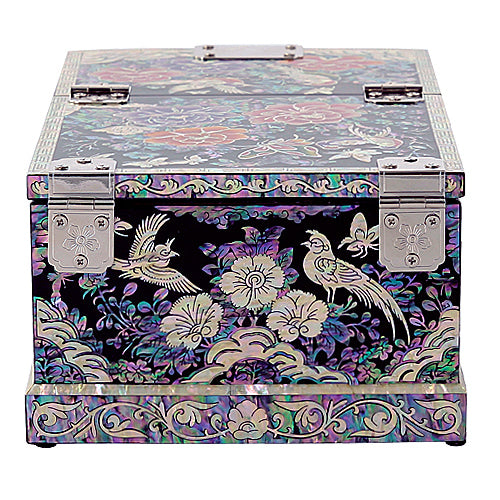 Peony 1-TierDrawer VanityJewelry Box (Black) Medium