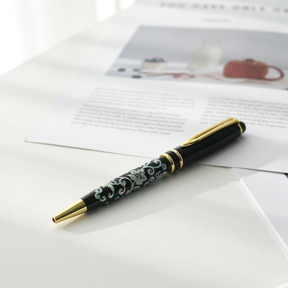 Premium Mother of Pearl Pen (Plum & Butterfly)