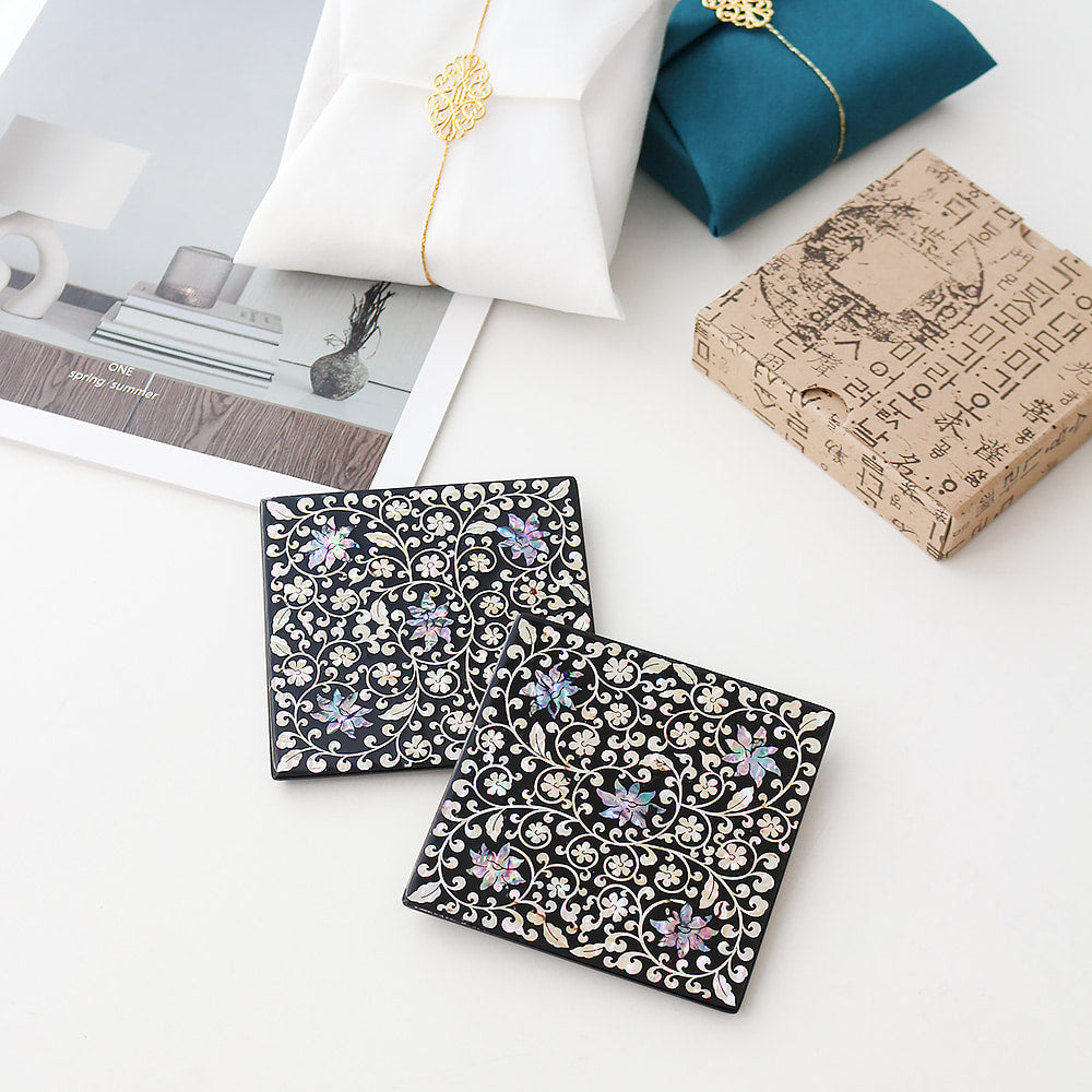 Najeonchilgi Square Mother of Pearl Coaster (Arabesque) 2P