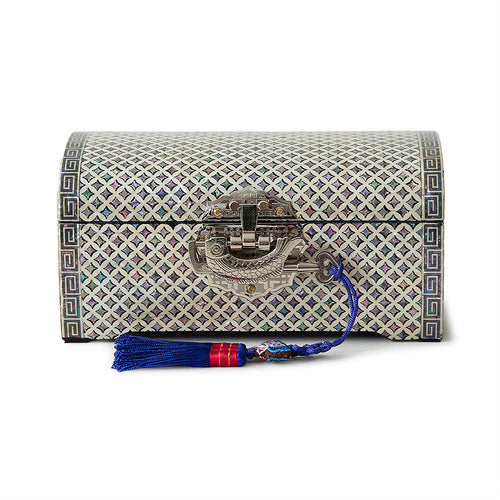 Premium Najeonchilgi lacquerware Peacock Bandaji Chest Drawer Mother of Pearl Jewelry Box (Extra Large, Red Black) - by Jang Tae-bok