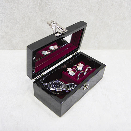 Joseon Mother of Pearl Straight - Sided Jewelry Box - Peony, Crane & Pine, Butterfly, Flowers & Birds Motif (1-Tier, Oh Myung - Ho)