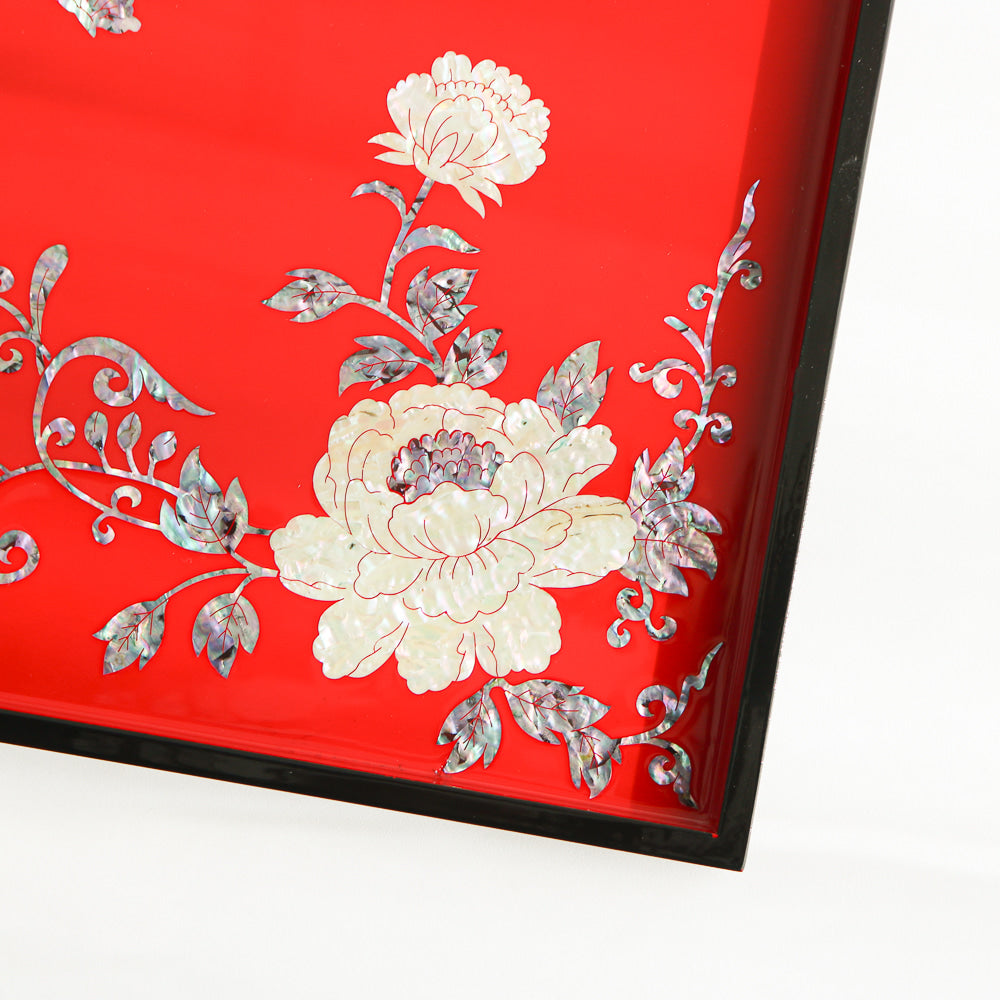 Najeonchilgi Peony of Wealth Mother of Pearl Tray (Large)