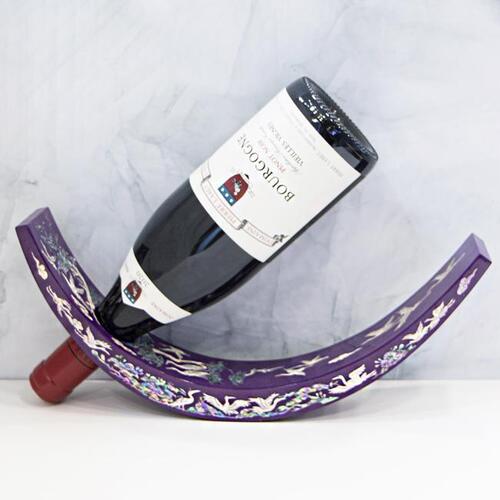 Mother of Pearl Wine Bottle Holder — Najeon Chilgi Lacquerware (Free Bojagi Wrap) - DE0122