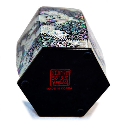 Najeon Chilgi Mother of Pearl Pen & Pencil Holder — Pine & Crane - OF0053