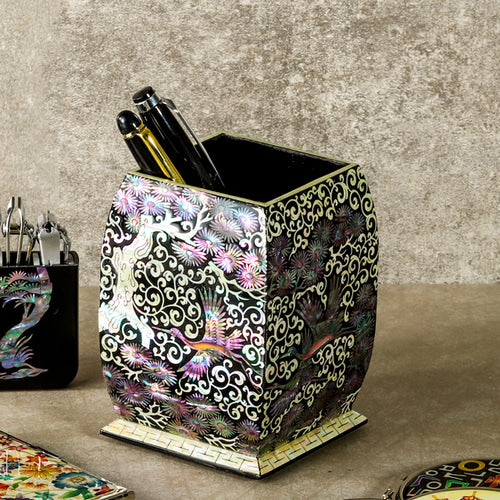 Najeon Chilgi Mother of Pearl Pen & Pencil Holder — Pine & Crane - OF0038