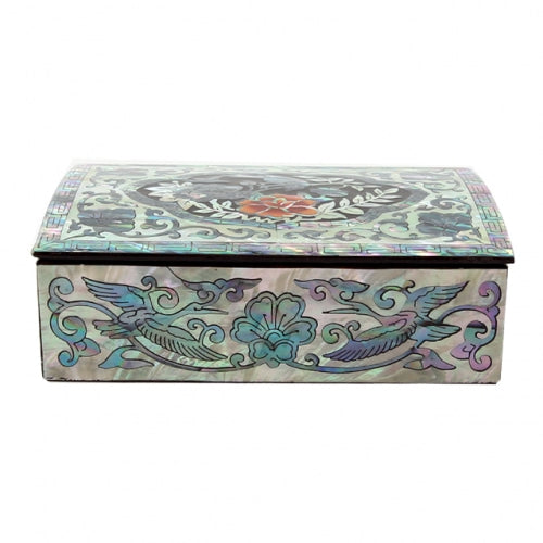 Peony & Bird Mother of Pearl Business Card Case, Multi-Purpose Box