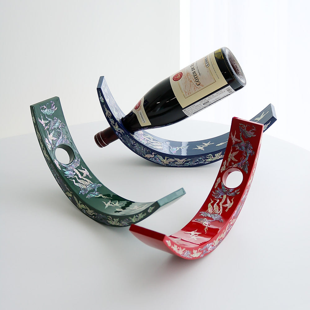 Najeonchilgi Pine & Crane Vivid Mother of Pearl Wine Holder