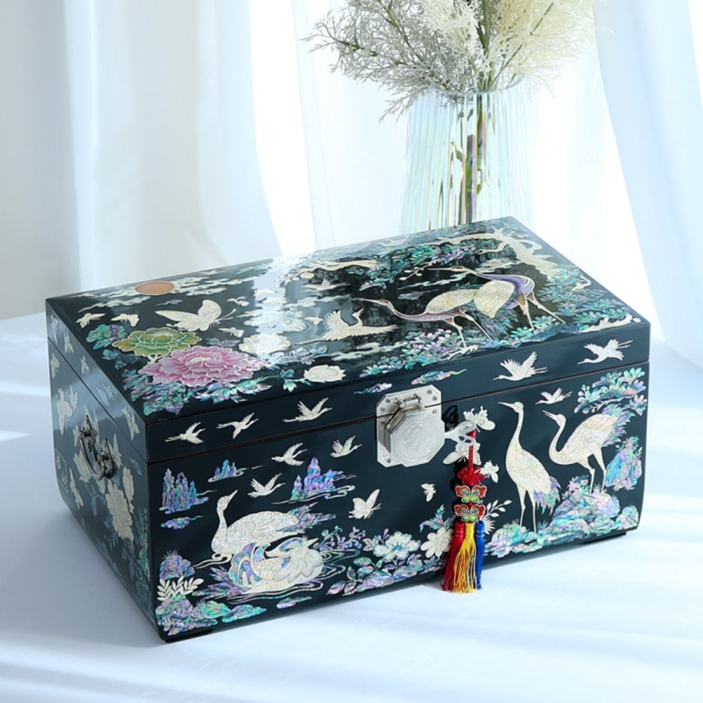 Masterpiece Najeonchilgi Mother of Pearl Peony Wedding Saju Jewelry Box Yedan Wedding Gift Box (Master Artisan Kim Young-man)