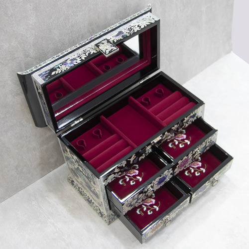 Peony Flower 1-Drawer Vanity Jewelry Box