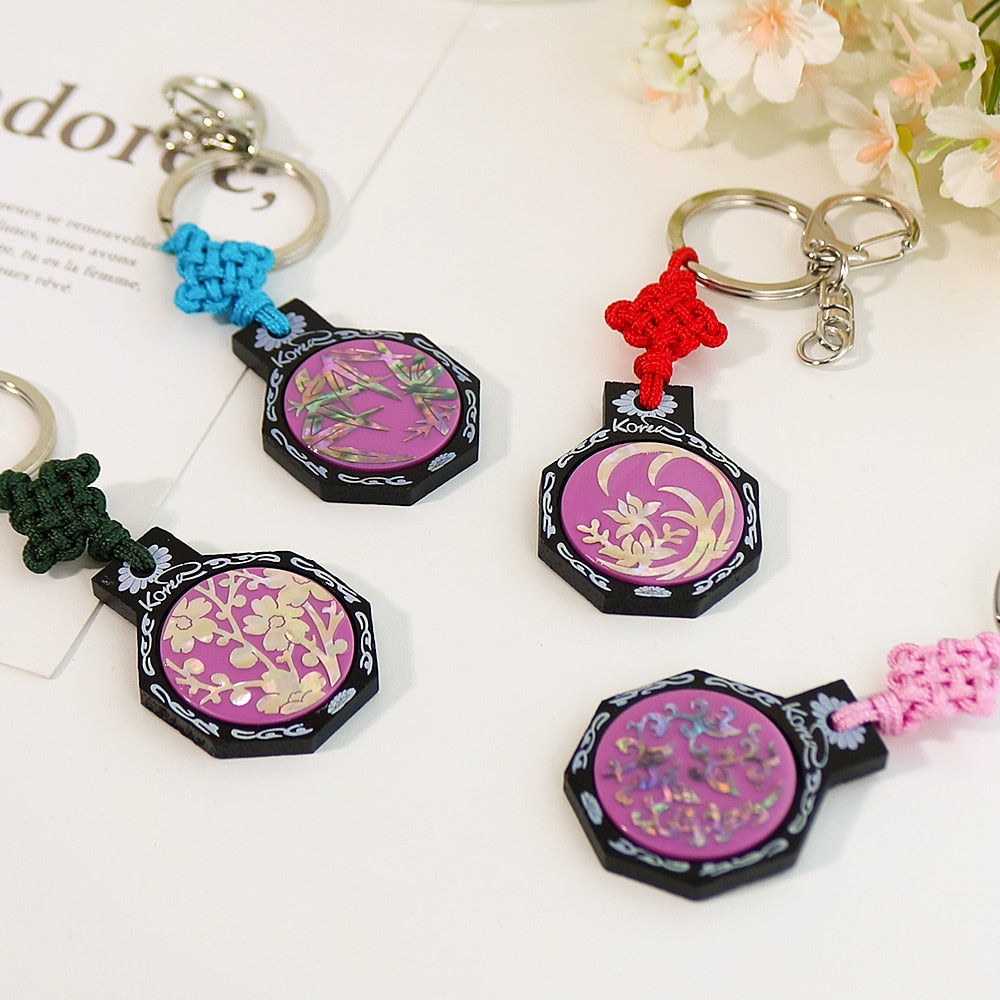 Traditional Mother of Pearl Octagonal Keyring Keyring &